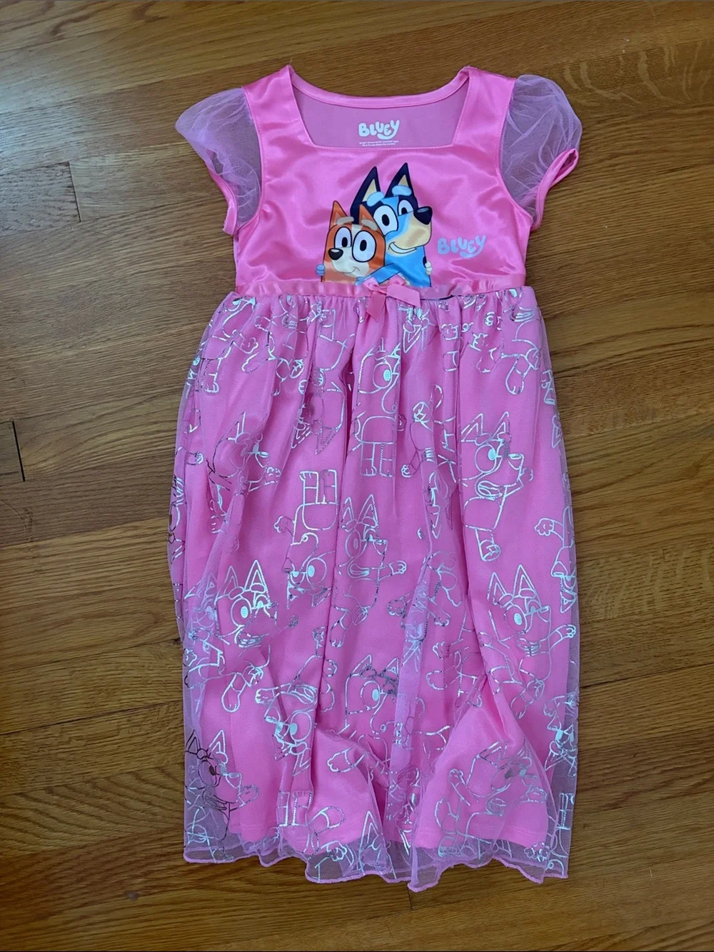 Bluey Girls' Pink Glitter Tulle Nightgown